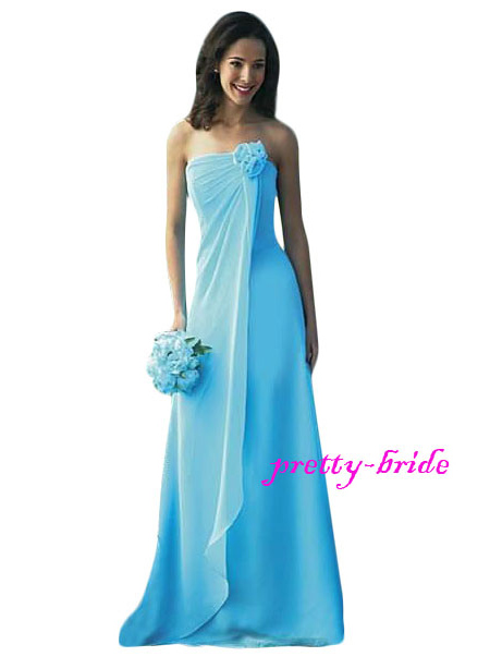 (image for) Turquoise Chiffon Evening Ball Gown Party Prom Bridesmaid Dress