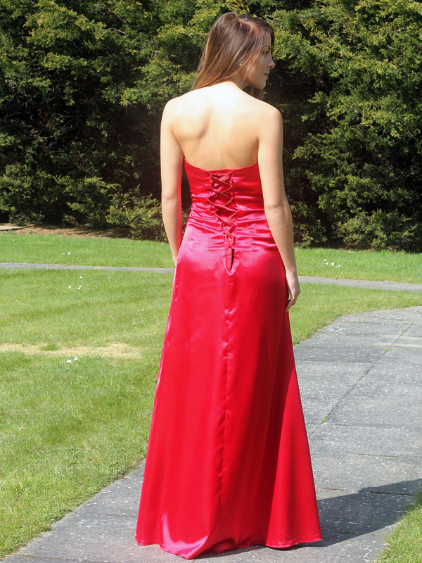 (image for) Red Satin Bridesmaid Evening Party Prom Dress Style:2011 - Click Image to Close