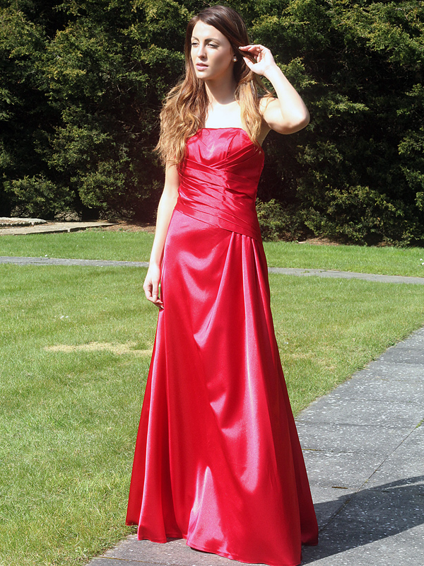 (image for) Red Satin Bridesmaid Evening Party Prom Dress Style:2011 - Click Image to Close