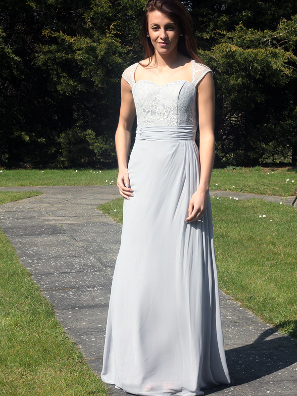 (image for) Grey Lace Bridesmaid Dress - Click Image to Close