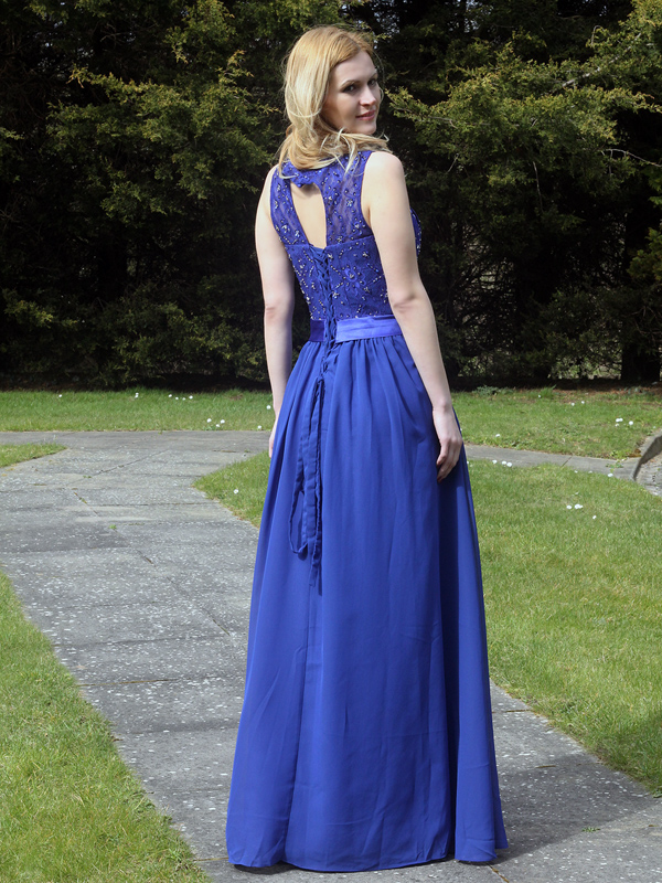 (image for) Royal Blue Beading Chiffon Bridesmaid Dress