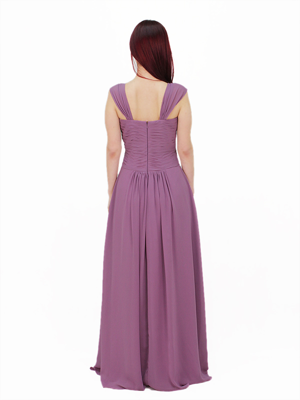 Lilac Chiffon Bridesmaid Dress With Zip Back