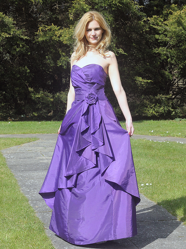 Cadbury Purple Taffeta Bridesmaid Dress 4002