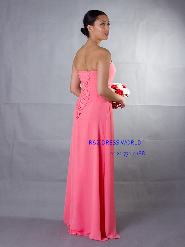 Coral chiffon Bridesmaid Evening Party Prom Dress - Click Image to Close