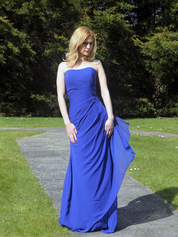 (image for) Royal Blue Chiffon Bridesmaid Dress - Click Image to Close