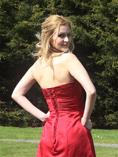 (image for) Red Satin Formal Long Ball Gown Party Prom Bridesmaid dress - Click Image to Close