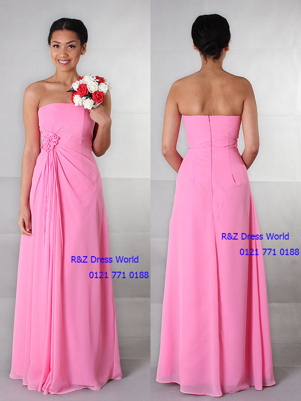 (image for) Coral chiffon Bridesmaid Evening Party Prom Dress