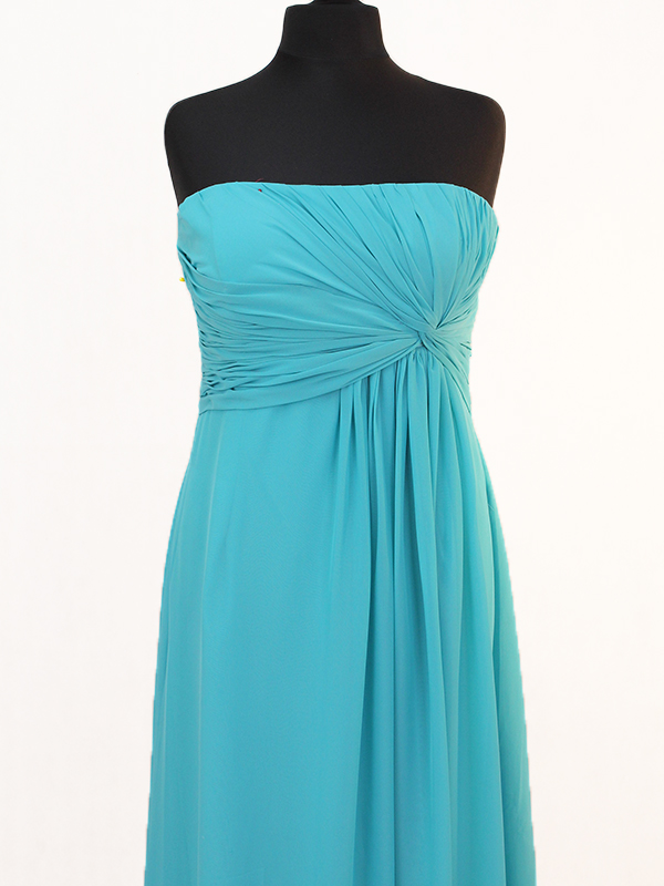 (image for) Turquoise strapless chiffon bridesmaids dress