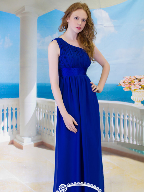 Royal Blue chiffon bridesmaid dress 9043