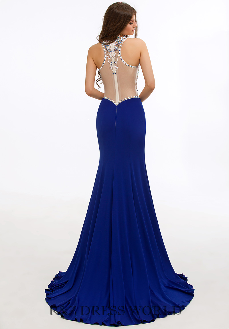 (image for) Royal blue jersey dress - Click Image to Close