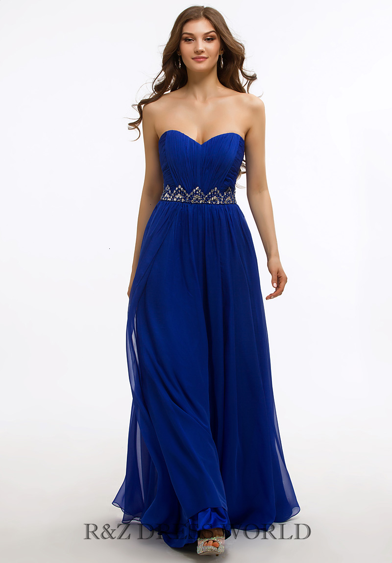 (image for) Royal blue sweet heart chiffon dress