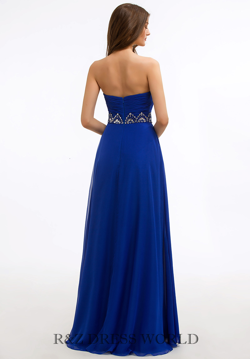 (image for) Royal blue sweet heart chiffon dress - Click Image to Close