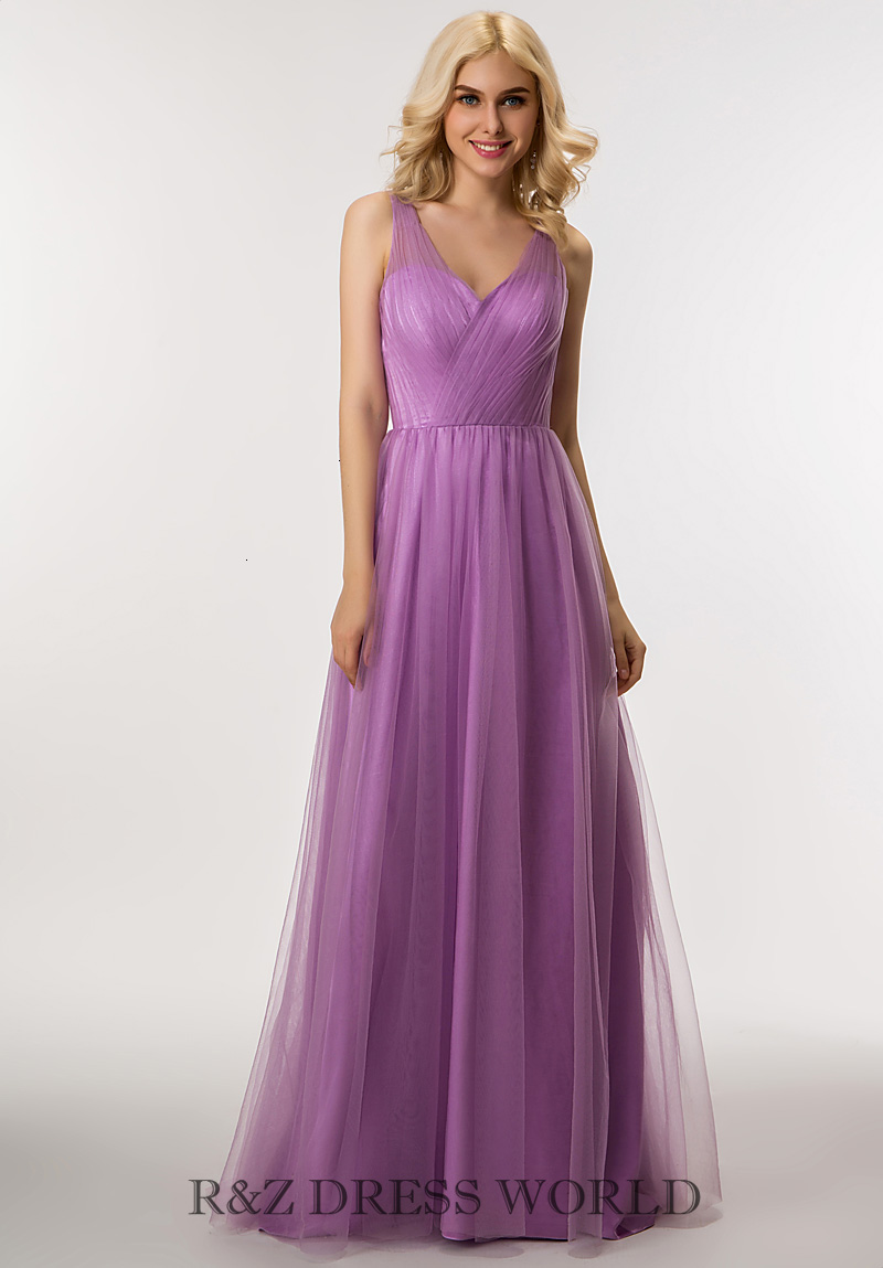 (image for) Lilac dress with v neckline