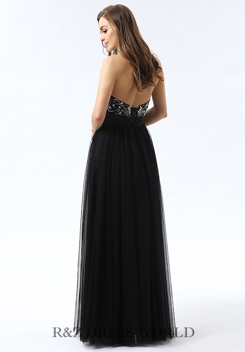 Black halterneck dress with beading bodice - Click Image to Close