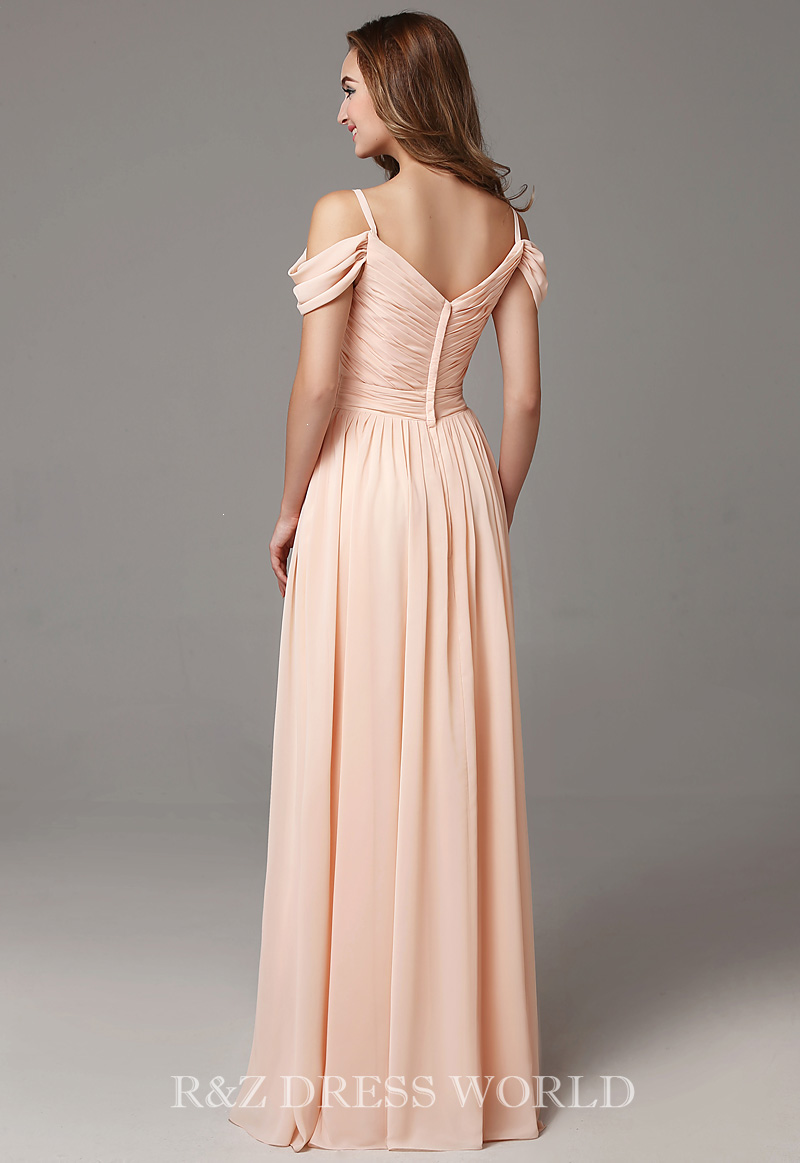 (image for) Peach off-shoulder chiffon dress