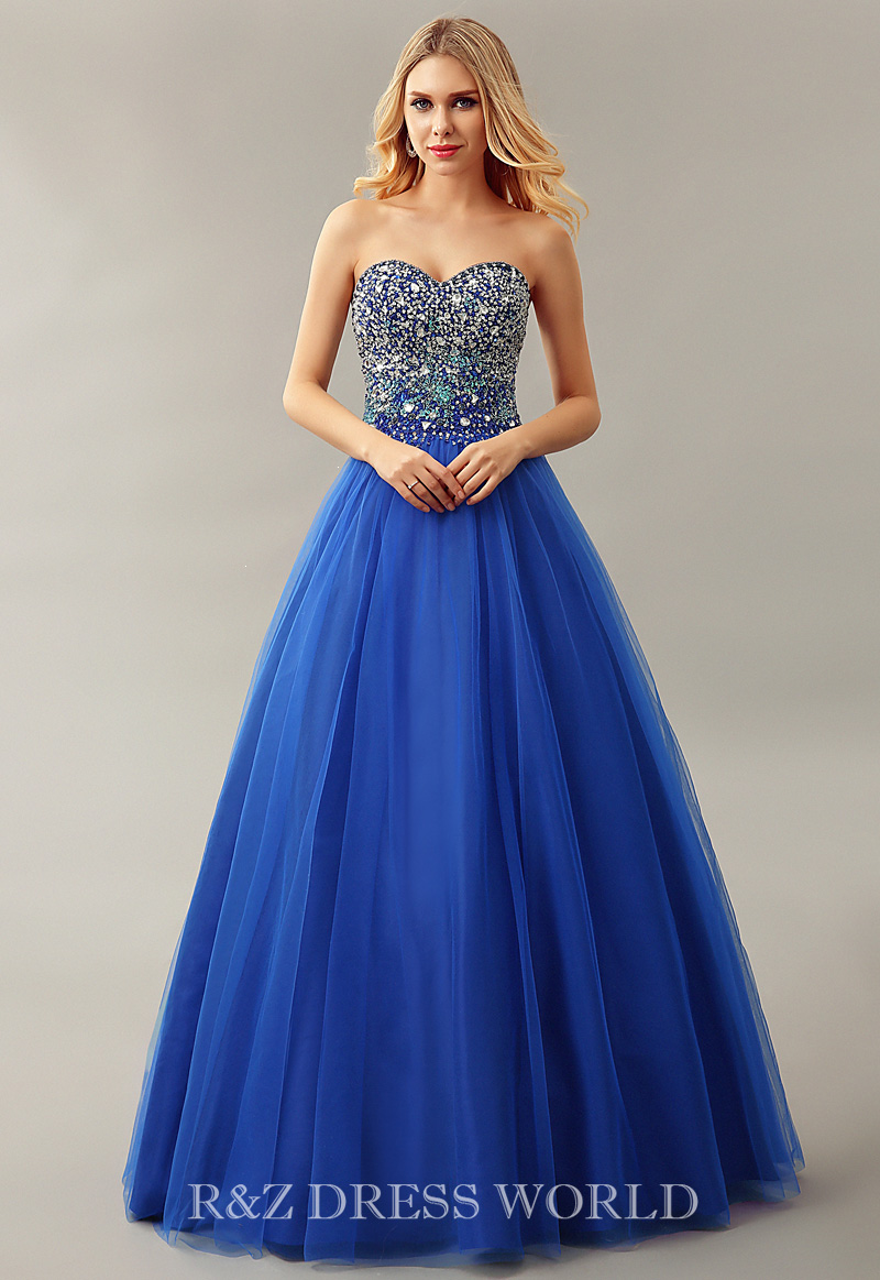 (image for) Royal blue princess prom dress
