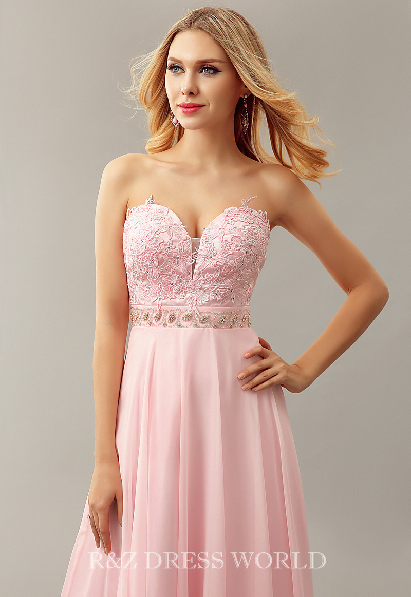(image for) Strapless baby pink prom dress - Click Image to Close