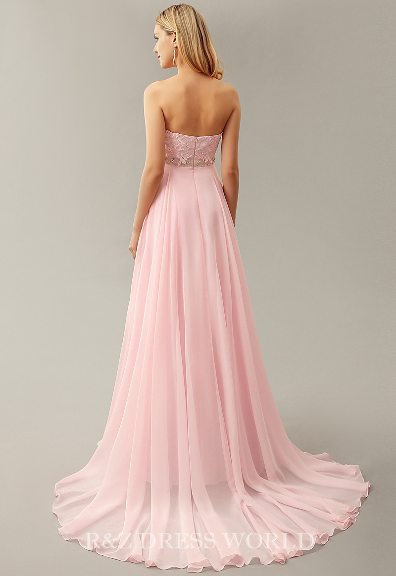 (image for) Strapless baby pink prom dress